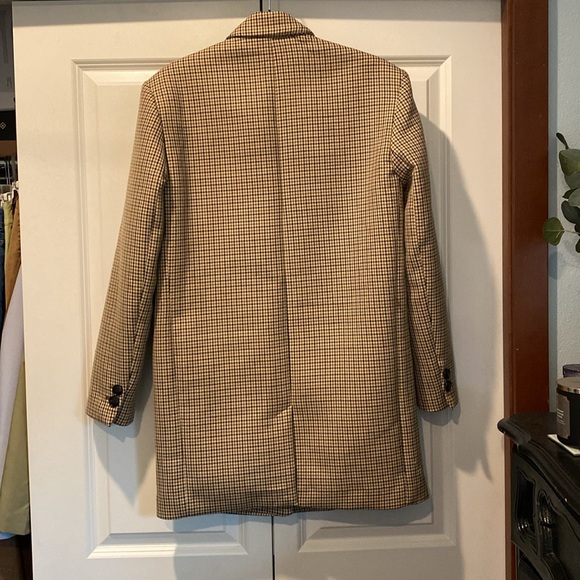 Zara Houndstooth Blazer Jacket. Size Small. Checkered Pattern. Padded shoulder. - Picture 4 of 9